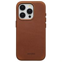 Accezz Coque MagSafe en cuir vintage Apple iPhone 15 Pro - Tabacco Cognac