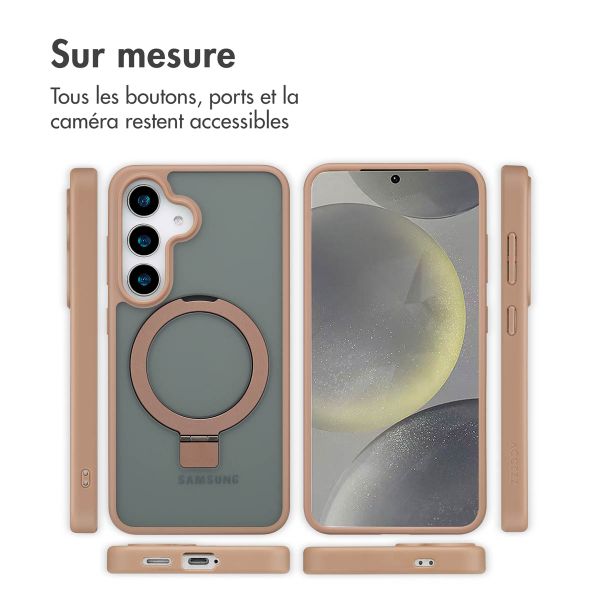 Accezz Coque Ring Stand avec MagSafe Samsung Galaxy S25 - Marron
