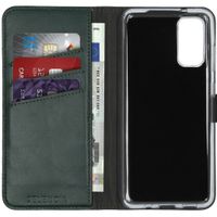 Selencia Étui portefeuille en cuir véritable Samsung Galaxy S20 - Vert