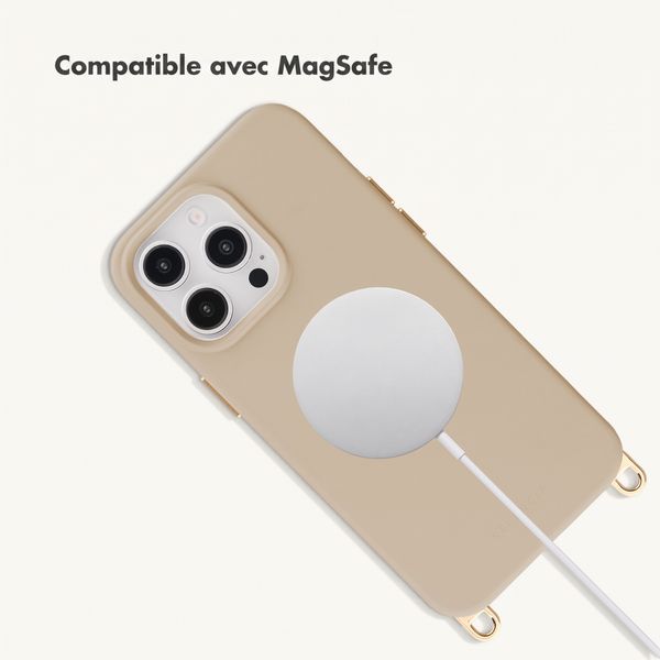 Selencia Coque arrière Rivièra avec MagSafe avec crochets amovibles Apple iPhone 14 Pro - Milky Latte
