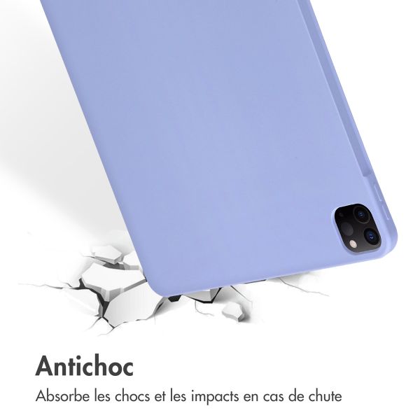 Accezz Coque Liquid Silicone avec porte-stylet Apple iPad Pro 12.9 (2020/2021/2022) - Lila