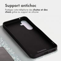 imoshion Étui de télephone portefeuille Design Samsung Galaxy A35 - Smoke Green Flowers