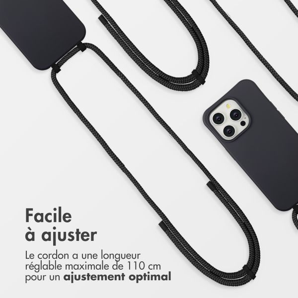 imoshion Coque arrière Color avec cordon amovible et MagSafe Apple iPhone 14 Pro - Noir