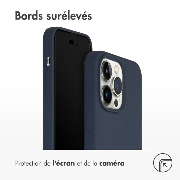Accezz Coque Liquid Silicone Apple iPhone 14 Pro Max - Bleu foncé