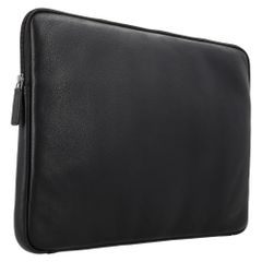 Accezz Pochette ordinateur Leather avec fermeture éclair 15-16 pouces - Noir