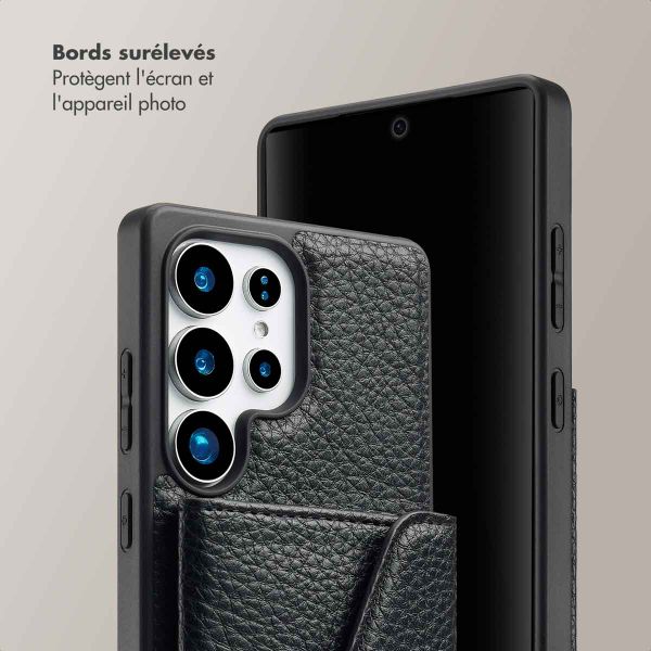 Selencia Coque de télephone Sera avec cordon et porte-cartes enveloppe Samsung Galaxy S25 Ultra - Noir