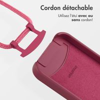 imoshion Coque arrière Color avec cordon amovible et MagSafe Apple iPhone 13 Pro - Raspberry