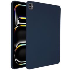 Accezz Coque Liquid Silicone avec porte-stylet Apple iPad Pro 13 (2025) M5 / (2024) M4 - Bleu foncé