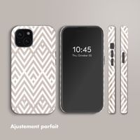 Selencia Coque arrière Vivid avec MagSafe Apple iPhone 15 - Beige Zigzag
