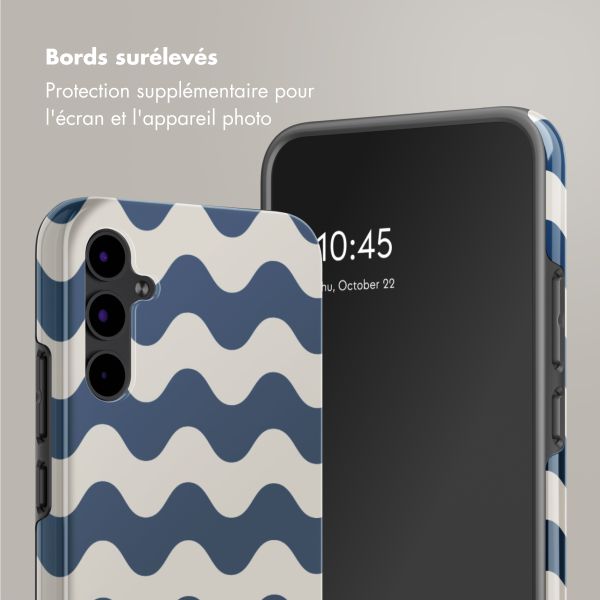Selencia Coque arrière Vivid Samsung Galaxy A34 (5G) - Wave Vibes Classic Blue