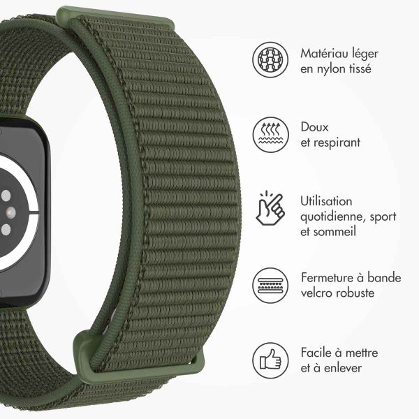 imoshion Bracelet en nylon Apple Watch | 44/45/46/49 mm - Army Green