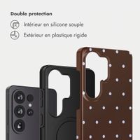 Selencia Coque arrière Vivid Samsung Galaxy S26 Ultra - Happy Dots Chocolate