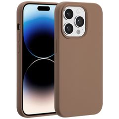 Accezz Coque Liquid Silicone avec MagSafe Apple iPhone 14 Pro - Marron clair