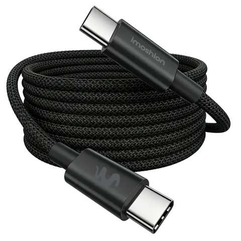 imoshion Câble USB-C vers USB-C Tressé 100 W - 2 mètres - Noir