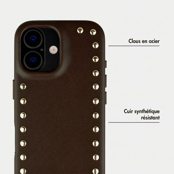 Selencia Coque arrière Studs avec MagSafe Apple iPhone 16 - Cacao Crush