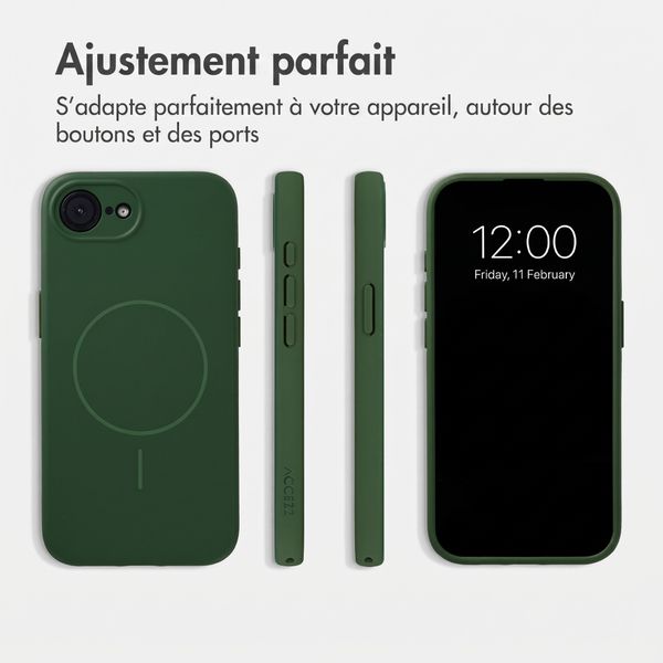 Accezz Coque Grip avec MagSafe Apple iPhone 17e / 16e - Vert foncé