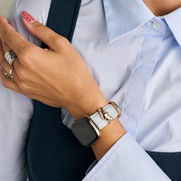 Burga Bracelet en cuir véritable  - Apple Watch | 44/45/46/49 mm / Connexion universelle 20 mm - Dream / Gold