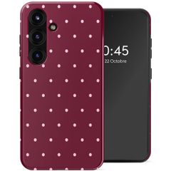 Selencia Coque arrière Vivid Samsung Galaxy S25 - Happy Dots Burgundy
