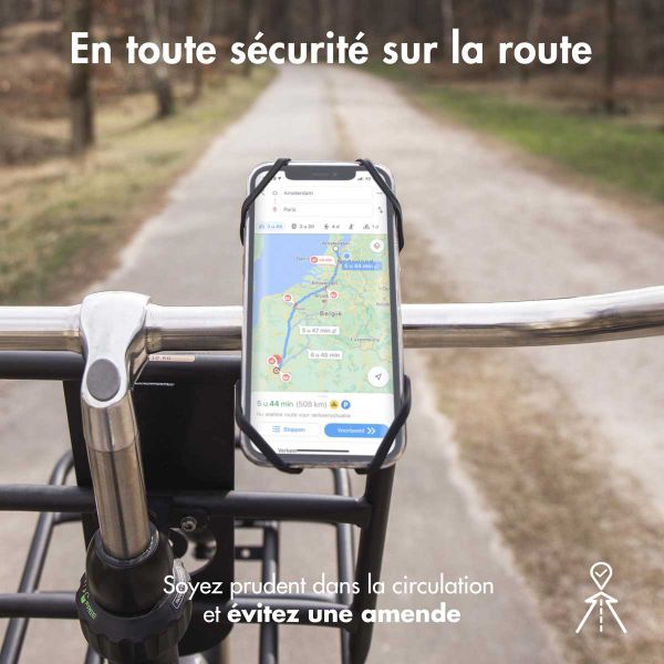 imoshion Support de téléphone en silicone pour vélo - Universel - Noir