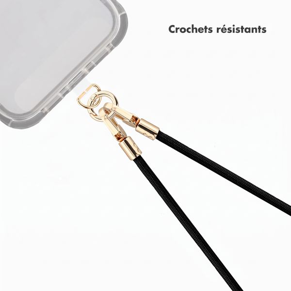 Selencia Cordon universel pour téléphone avec 2 crochets - réglable - Noir