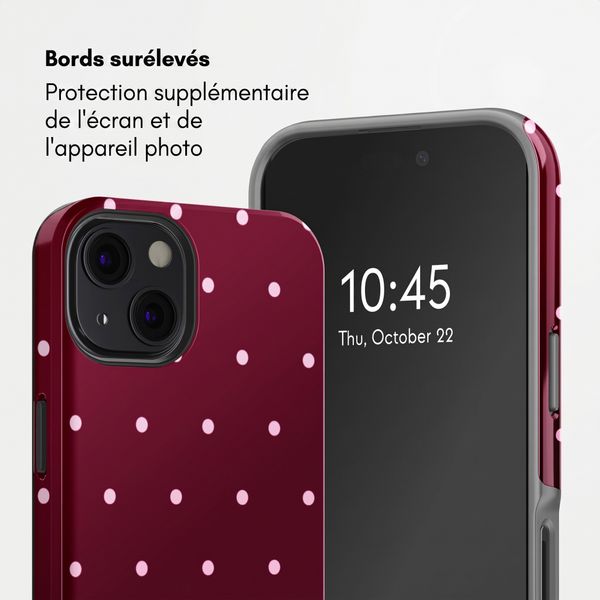 Selencia Coque arrière Vivid Apple iPhone 13 - Happy Dots Burgundy
