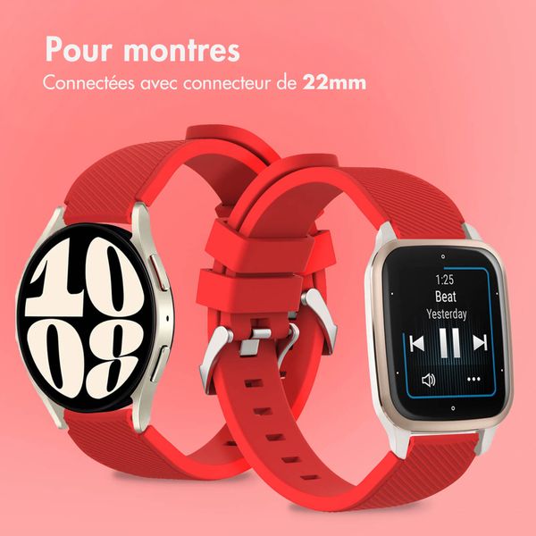 imoshion Bracelet en silicone flexible  - Connexion universelle 22 mm - Rouge