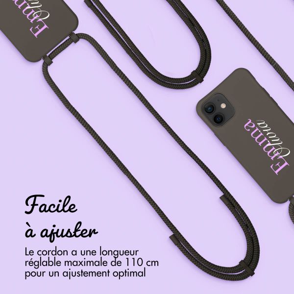 Coque Color MagSafe avec cordon amovible et photo et/ou texte personnalisés Apple iPhone 12 (Pro) - Nom