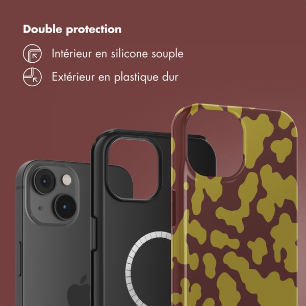 Selencia Coque arrière Vivid avec MagSafe Apple iPhone 14 - Moo'd Olive Dust