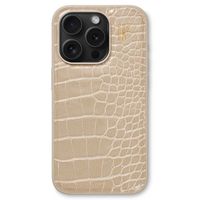 iDeal of Sweden Coque Vegan Leather Apple iPhone 15 Pro - Warm Beige Croco