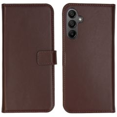 Selencia Étui portefeuille en cuir véritable Samsung Galaxy A15 (5G/4G) - Marron foncé