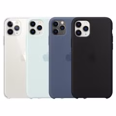 Apple 4 Pack Coque en silicone Apple iPhone 11 Pro Max - Transparant + Seafoam + Alaskan Blue + Black