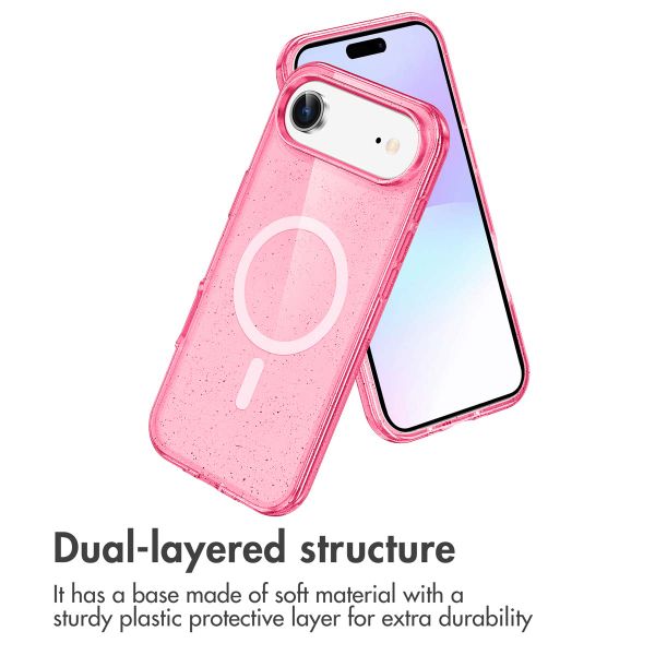 imoshion Coque Pailletée avec MagSafe Apple iPhone Air - Rose