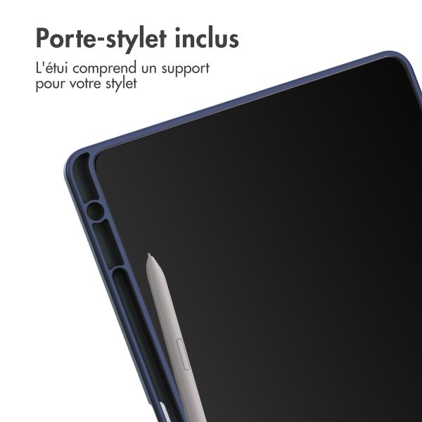 imoshion Coque tablette rigide Trifold Samsung Galaxy Tab S9 11.0 pouces / Tab S10 FE / S9 FE 10.9 pouces - Bleu foncé