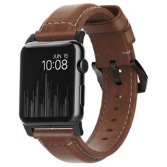 Nomad Bracelet traditionnel en cuir Apple Watch | 44/45/46/49 mm - Brown / Black