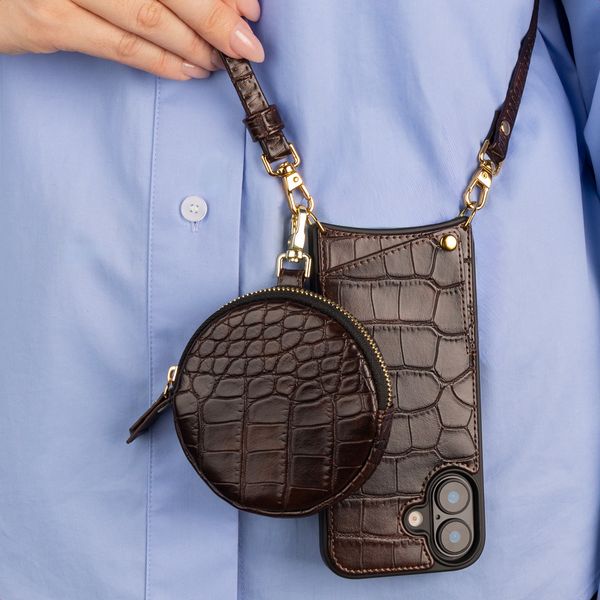 Selencia Nova Croco Mini Pouch - Choco Brown