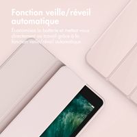 Accezz Coque tablette portefeuille Smart Silicone Apple iPad 9 (2021) 10.2 pouces / iPad 8 (2020) 10.2 pouces / iPad 7 (2019) 10.2 pouces - Rose