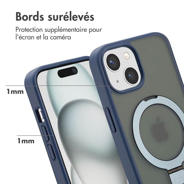 Accezz Coque Ring Stand avec MagSafe Apple iPhone 15 - Bleu