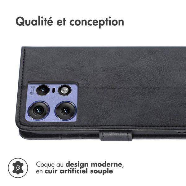 imoshion Étui de télephone portefeuille de luxe Motorola Edge 50 Pro - Noir