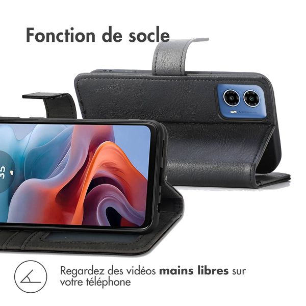 imoshion Étui de télephone portefeuille de luxe Motorola Moto G34 - Noir