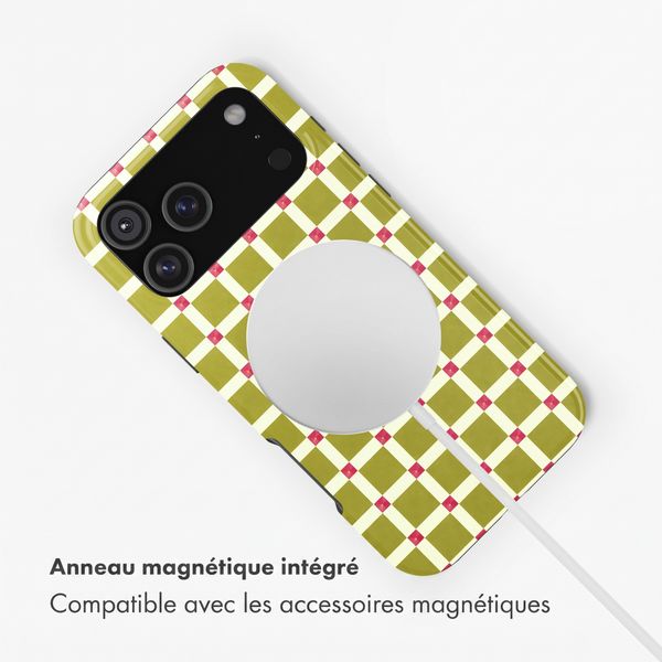 Selencia Coque arrière Vivid avec MagSafe Apple iPhone 18 Pro Max / 17 Pro Max - Check This Olive