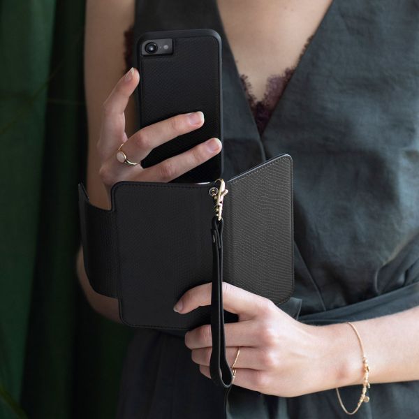 Selencia Etui portefeuille serpent amovible 2-en-1 Llyr Samsung Galaxy S21 Plus - Noir