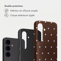 Selencia Coque arrière Vivid Samsung Galaxy S24 - Happy Dots Chocolate