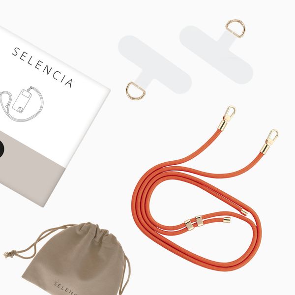 Selencia Cordon universel pour téléphone avec 2 crochets - réglable - Burnt Sienna