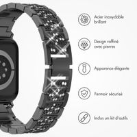 Selencia Bracelet à maillons scintillants Apple Watch | 38/40/41/42 mm - Noir