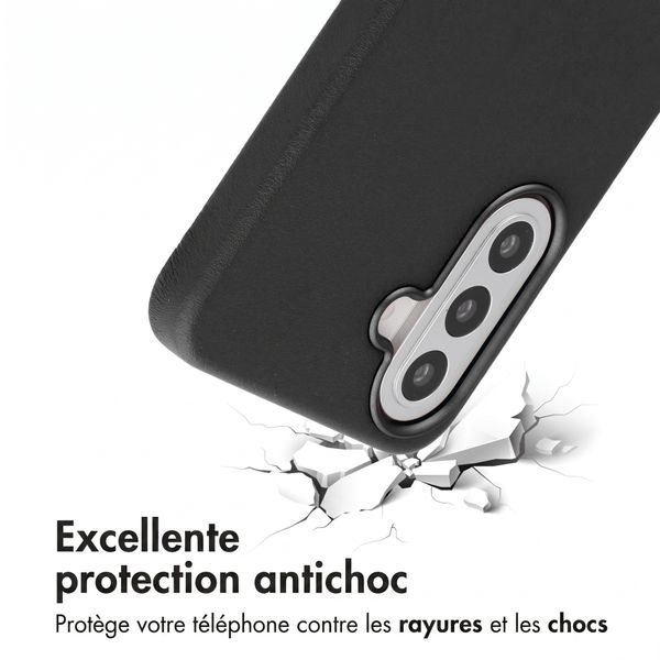 Accezz Coque arrière en cuir avec MagSafe Samsung Galaxy A57 (5G) - Onyx Black