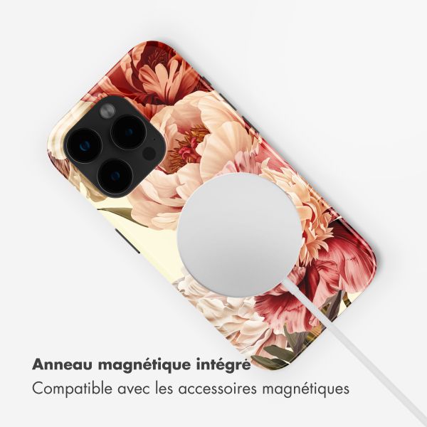 Selencia Coque arrière Vivid avec MagSafe Apple iPhone 15 Pro - Vintage Peony