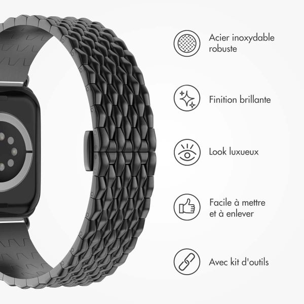Selencia Bracelet dragon en acier Apple Watch | 38/40/41/42 mm - Noir