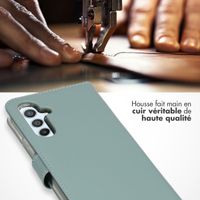Selencia Étui portefeuille en cuir véritable Samsung Galaxy A54 (5G) - Air Blue