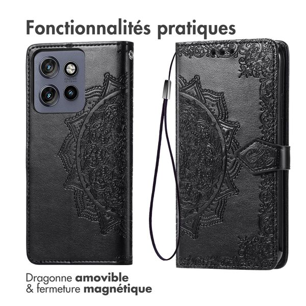 imoshion Etui de télephone Mandala Motorola Thinkphone 25 / Edge 50 Neo / Edge 60 Neo - Noir