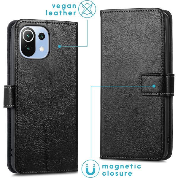 imoshion Étui de télephone portefeuille de luxe Xiaomi Mi 11 Lite (5G/4G) / 11 Lite 5G NE - Noir